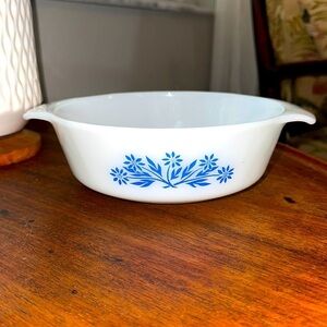 Fire King casserole dish 1 qt Vintage Cornflower